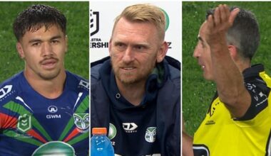 NRL 2026: Andrew Webster blasts referee in Warriors press conference, game clock, penalty, video