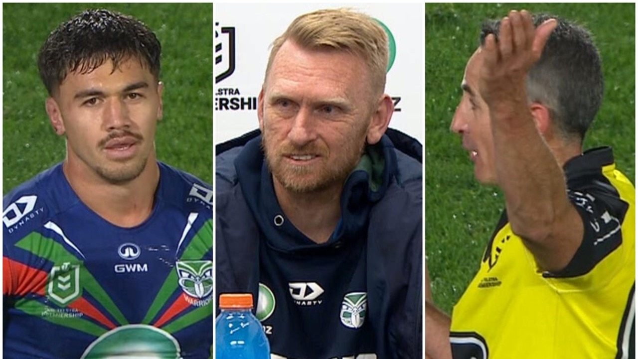 NRL 2026: Andrew Webster blasts referee in Warriors press conference, game clock, penalty, video