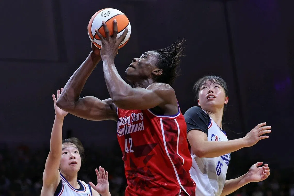 Buba Aisha Ezzine of Seika Girls’ High School scored a match-high 53 points against Yangming High School in the NBA Rising Stars Invitational girls final at OCBC Arena on June 28.