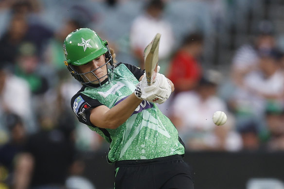 Australian star Annabel Sutherland on the attack for the Melbourne Stars in the WBBL.