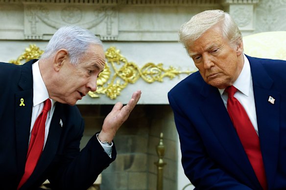 Israeli Prime Minister Benjamin Netanyahu and Trump at the White House in April.
