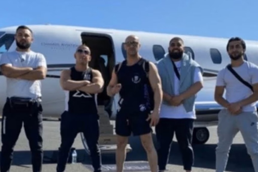 Outside private jet