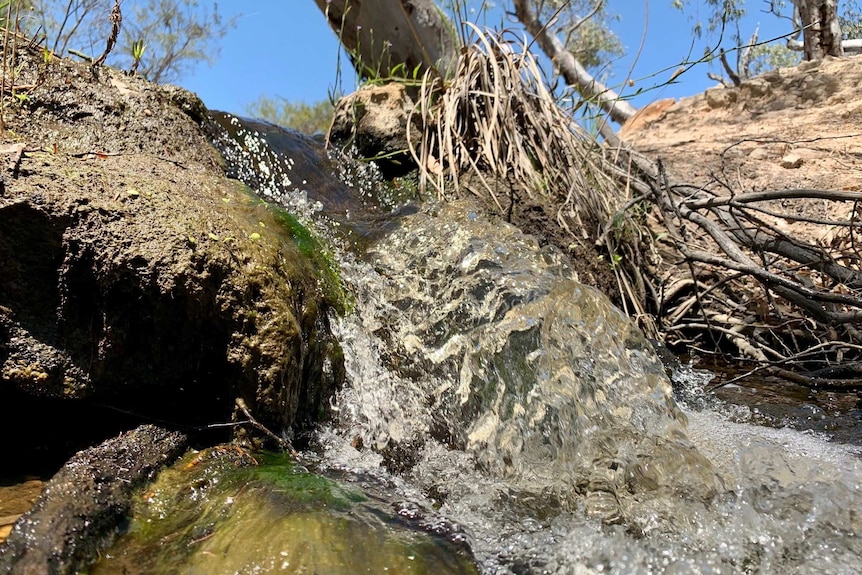 water flows from a stream