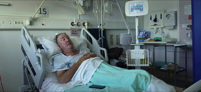 The 66-year-old finished the episode in a hospital bed as he battled complications. 