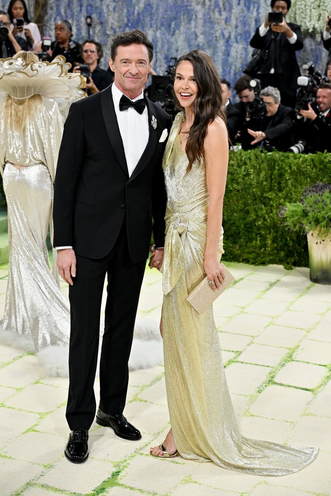 Hugh and Sutton were photographed looking happy in love just weeks ago at the Met Gala. 