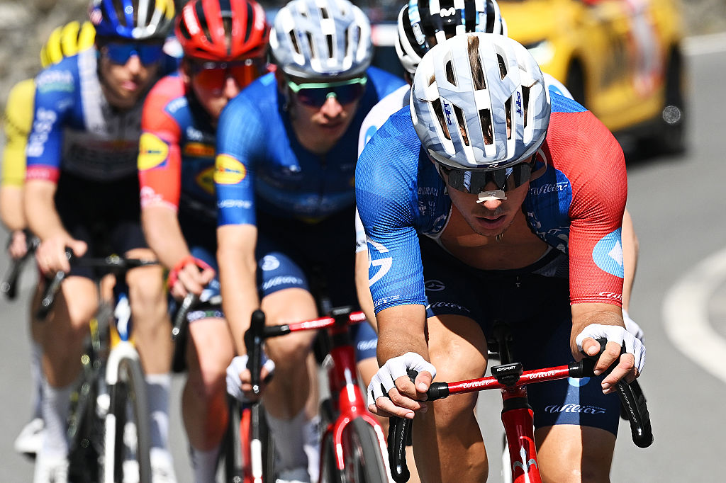 VILLARS-SUR-OLLON, SWITZERLAND - JUNE 21: Valentin Madouas of France and Team Groupama - FDJ United competes during the 89th Tour de Suisse 2026, Stage 5 a 150.7km stage from Villars-sur-Ollon to Villars-sur-Ollon 1249m / #UCIWT / on June 21, 2026 in Villars-sur-Ollon, Switzerland. (Photo by Tim de Waele/Getty Images)