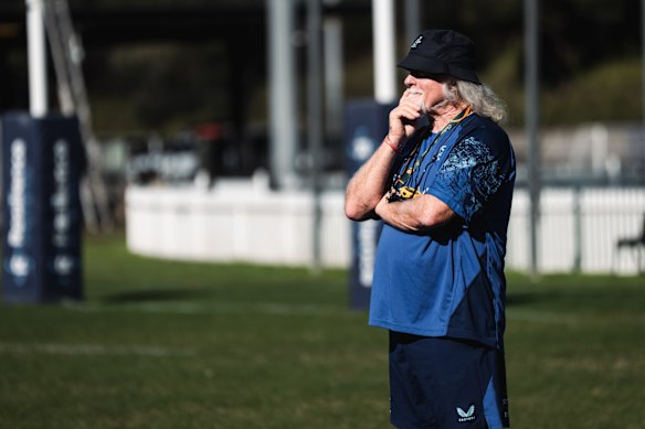 Laurie Fisher at Wallabies training in Sydney.