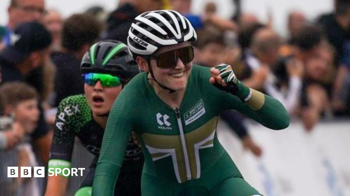 Megan Barker celebrating victory in 2023