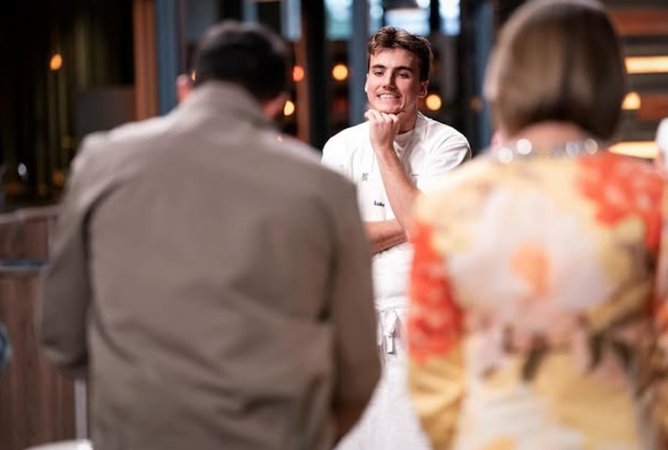 Luke Harris prepares to be judged on  MasterChef.