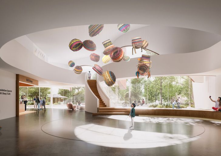 The proposed foyer (pictured) and atrium have been designed to accommodate artworks and host artist talks, small performances and events.