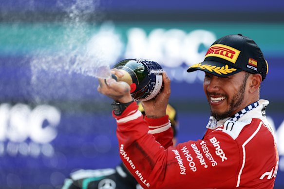 Lewis Hamilton wins his maiden Grand Prix with Ferrari, in his second season since leaving Mercedes.