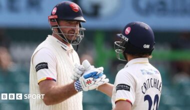 Paul Walter celebrates his century for Essex