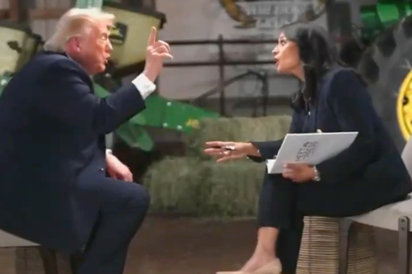 Trump and Kristen Welker during the interview.