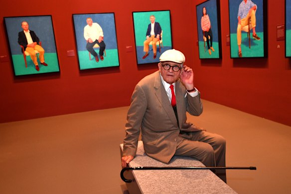 David Hockney in Melbourne for the 2016 launch of his NGV show.
