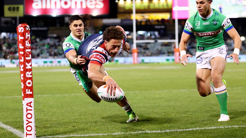Nawaqanitawase scores hat-trick as Roosters shut out Raiders for first time