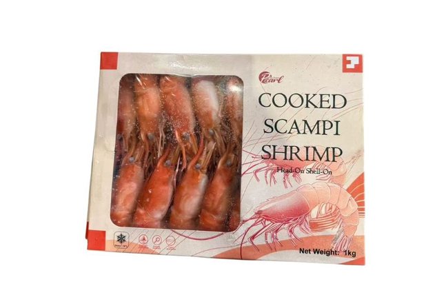 Cooked Scampi Shrimp Head-On Shell-On (1kg)