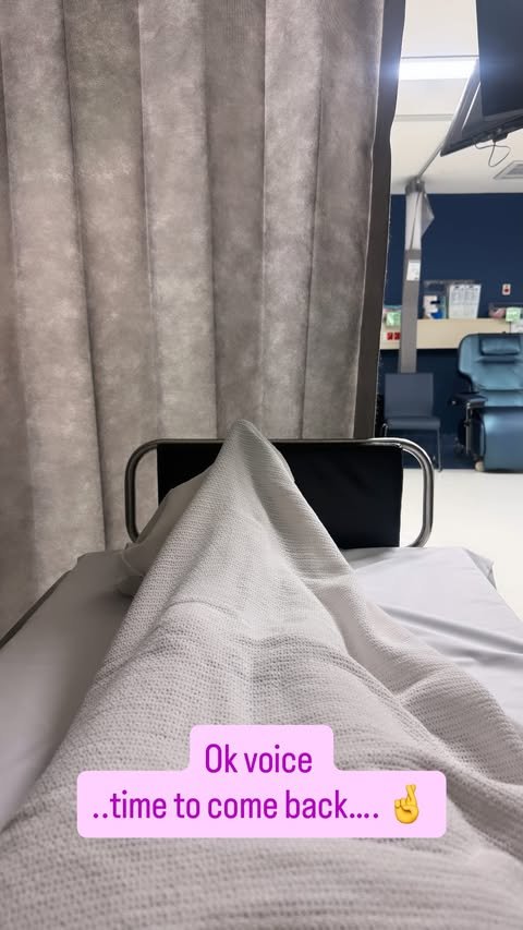 Carrie Bickmore offers fans an update from her hospital bed.