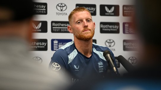 England captain Ben Stokes holds a press conference at Trent Bridge.