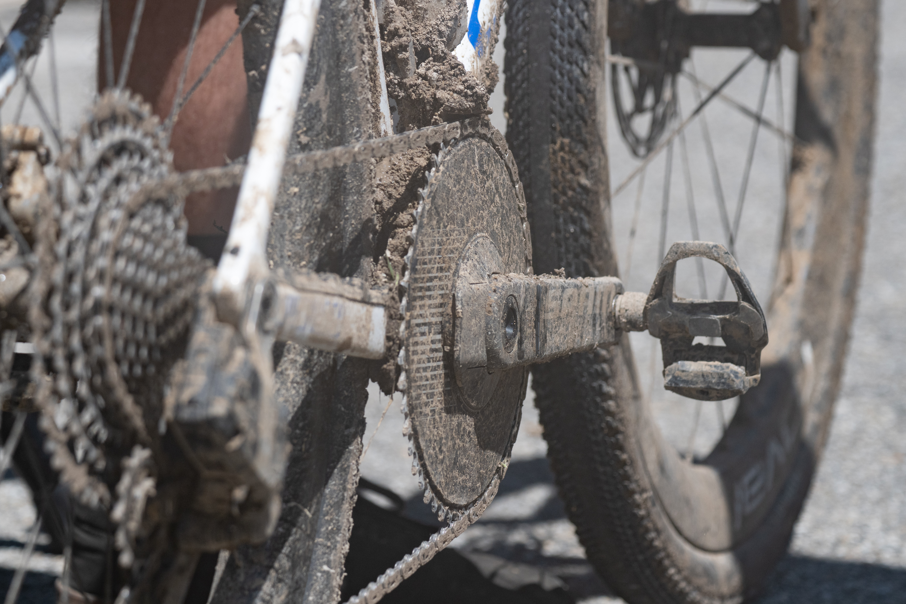 Photos of the bikes from the finish line of Unbound Gravel 2026