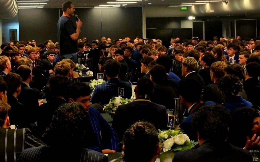 Former All Black captain Kieran Read was a guest speaker at a gala dinner in Christchurch on Saturday night