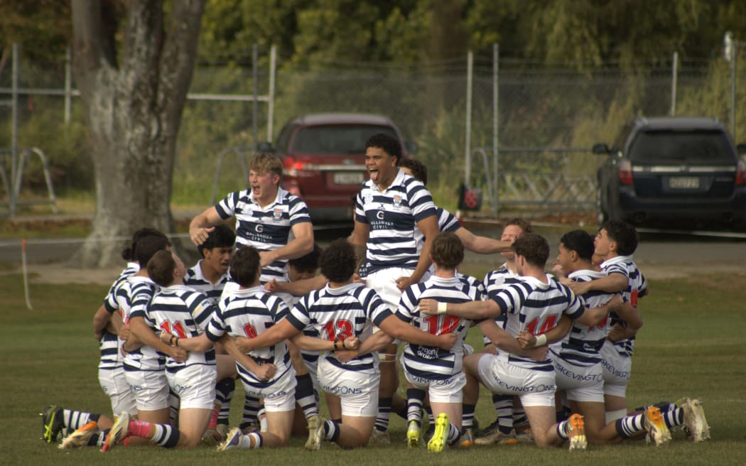 Otago Boys High School 1st XV perform a haka during