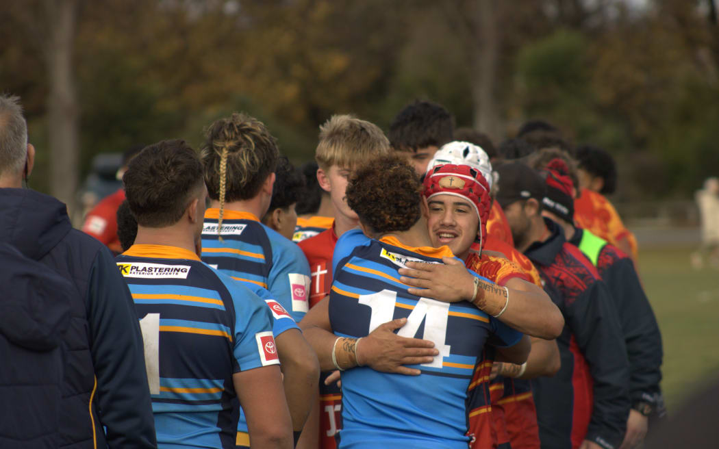 St Thomas and Shirley Boys players following their