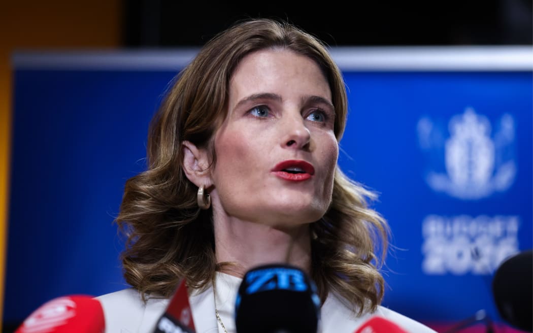 Finance Minister Nicola Willis speaks to media on 29 May 2026.