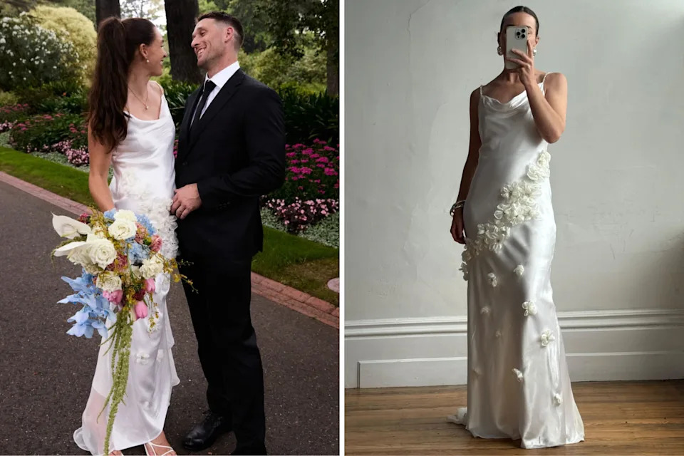 It's a slip dress that can fit a range of sizes.