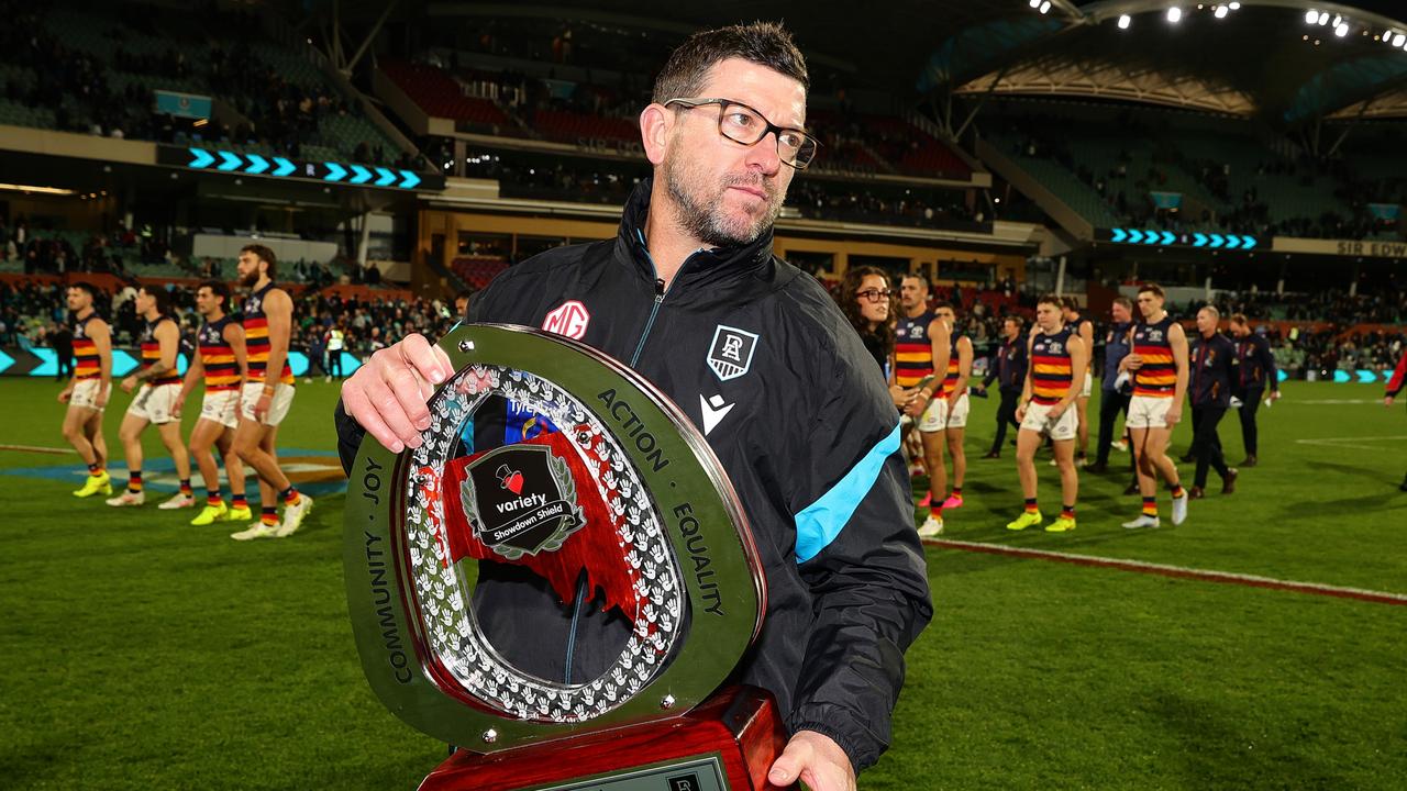 AFL results 2026: Port Adelaide defeat Adelaide Crows, Showdown, Josh Carr press conference, video, highlights, news