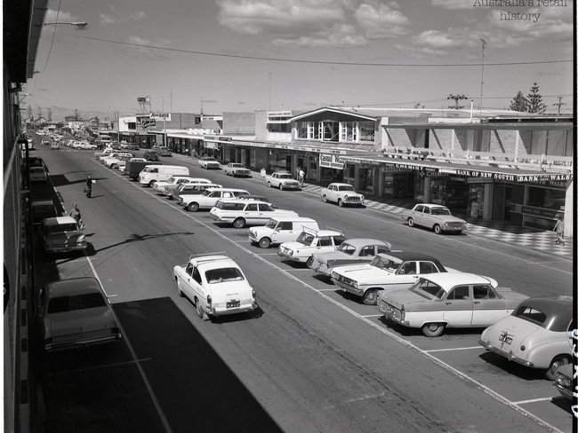 Coolangatta’s main street in the 1960s, around the time the pie shop first opened its doors.