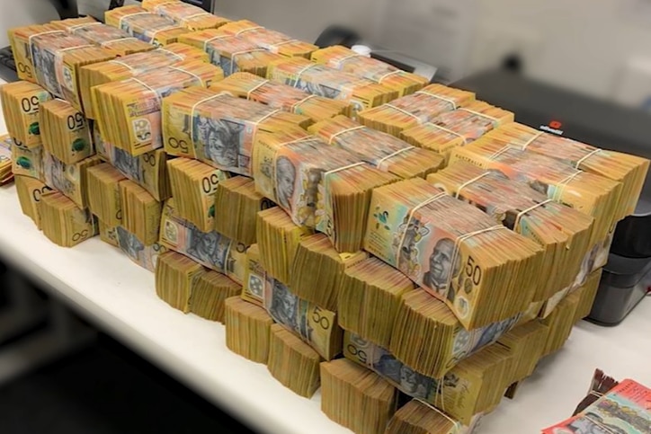 Bundles of $50 notes