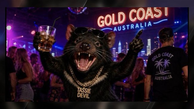 Another AI-generated image pictured Mary partying on the Gold Coast during her week on the loose.
