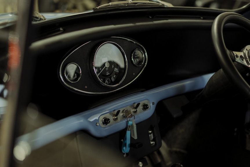 Small blue car