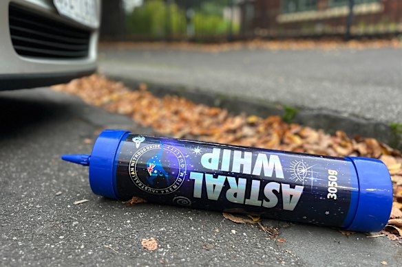 Supersized ‘nang’ nitrous oxide cannisters are scattered all over Melbourne.