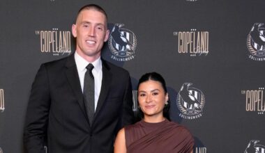 Albany-born Collingwood Magpies star Darcy Cameron and partner Adriana Guevara welcome first child