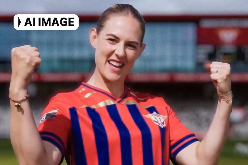 An AI rendered Manchester Super Giants women's player.