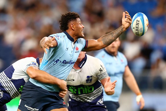 Miles Amatosero juggles the ball against the Blues.