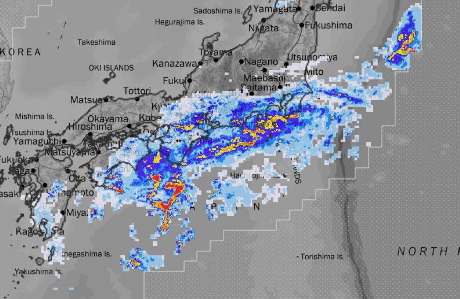 Two tropical storms bring heavy rains to parts of Japan
