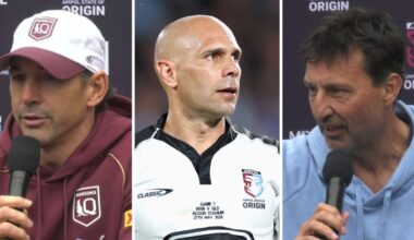 ‘Unfair’: Origin coaches defend ref after gambling bombshell as Daley responds to awkward report