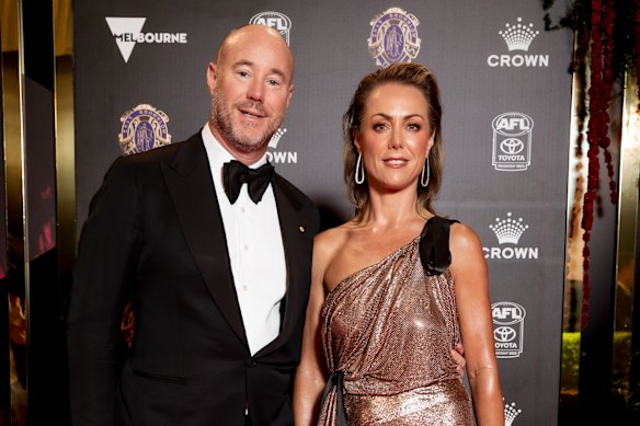 Luke Sayers and Cate Sayers at the 2023 Brownlow Medal before their split.  