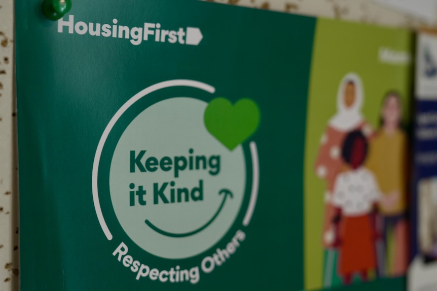 A Housing First pamphlet which says "keeping it kind".