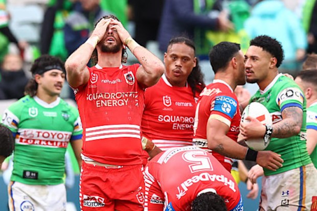 Clint Gutherson reacts after losing to the Raiders.