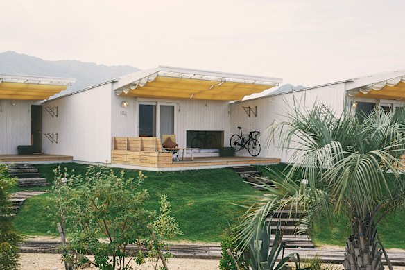 One of the luxurious seaside villas at the WAKKA cycling hotel along the Shimanami Kaido.
