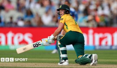 A wagonwheel of Marizanne Kapp's innings of 81* against India showing how she hit down the ground but also behind square