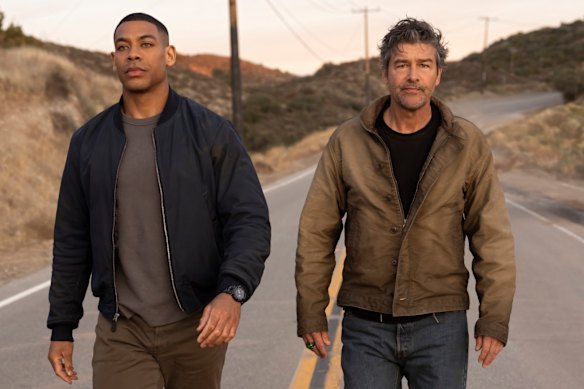 Aaron Pierre (left) and Kyle Chandler in Lanterns. 
