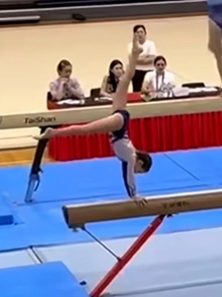 Cleo competed in an international juniors gymnastics tournament. Picture: 60 Minutes