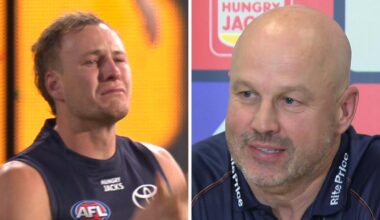 AFL 2026: Matthew Nicks post-match press conference, Jordan Dawson emotional video, Adelaide win over Geelong, latest news