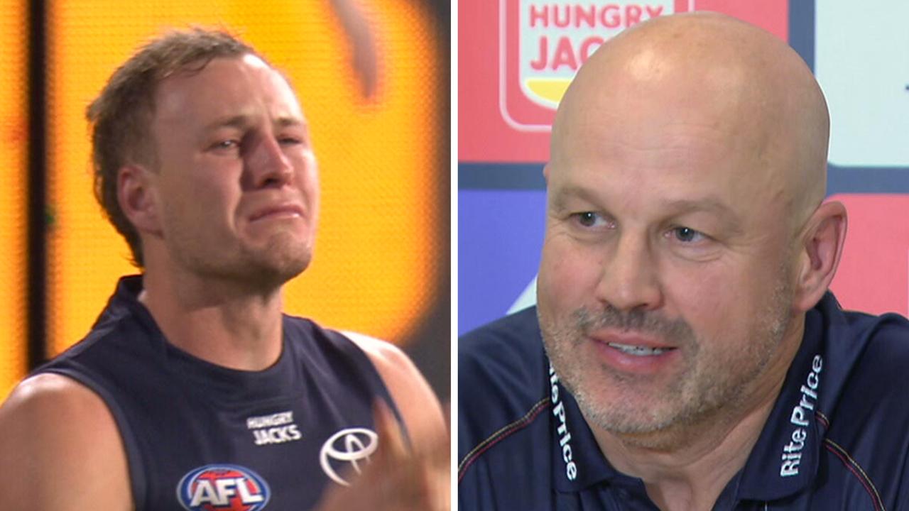AFL 2026: Matthew Nicks post-match press conference, Jordan Dawson emotional video, Adelaide win over Geelong, latest news