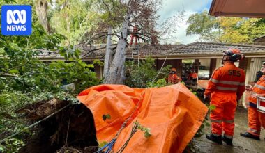 Cold front damages roofs, downs trees in Perth and WA's South West, with more rain to come