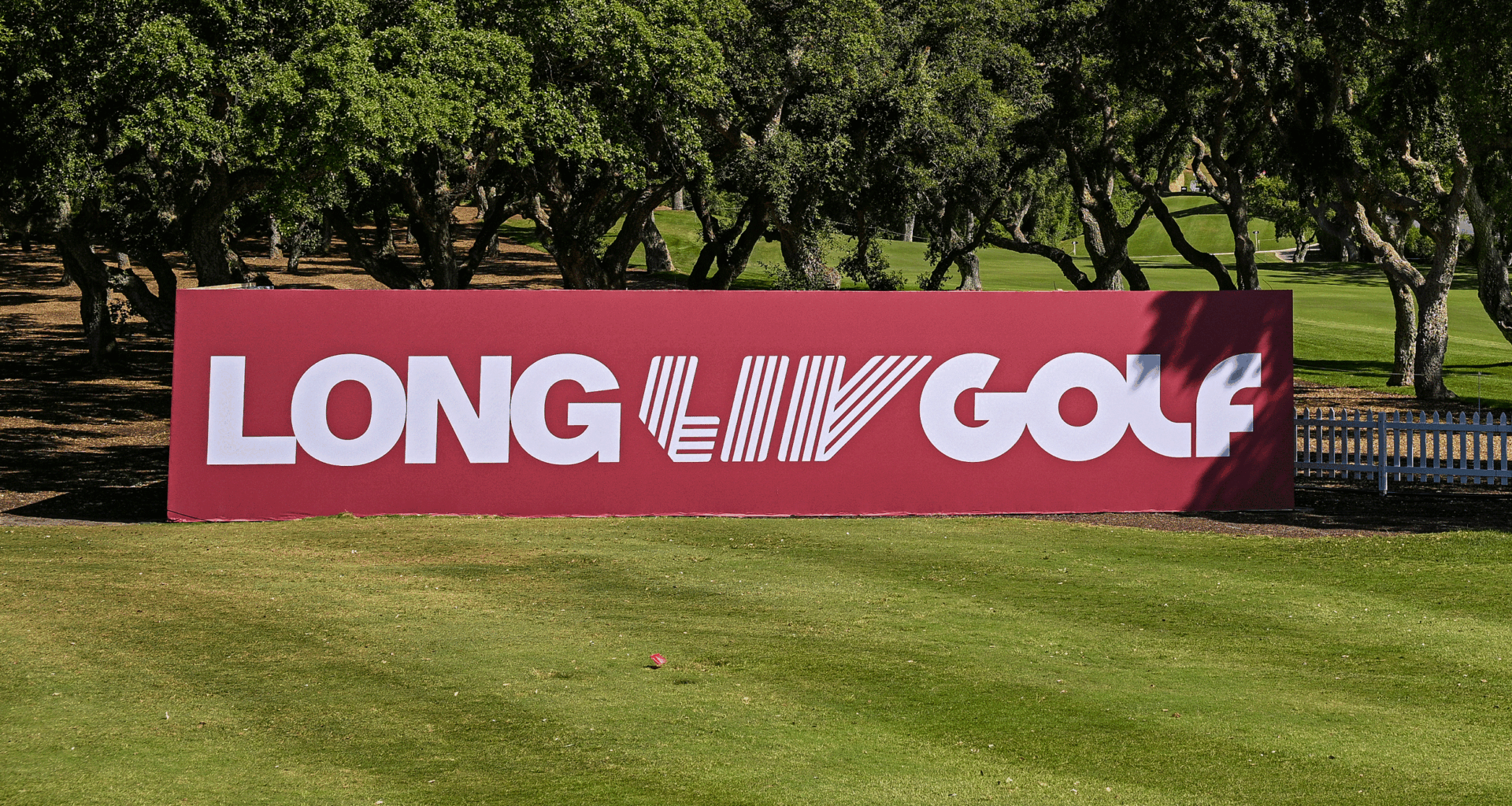 A billboard which reads 'Long LIV Golf' at the circuit's event at Valderrama in 2026
